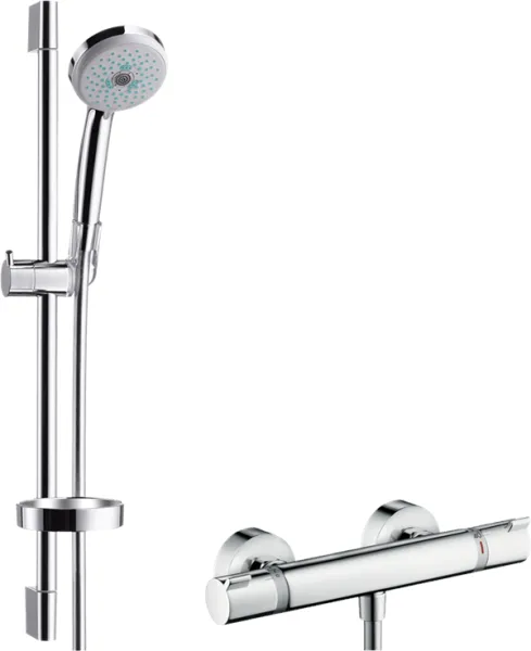 Hansgrohe Croma 100 dusjsett med Ecostat Comfort dusjbatteri, krom