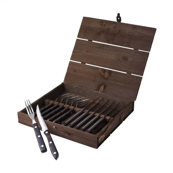Gense Old farmer steak-/grillbestikk 12 deler - Tre/stål