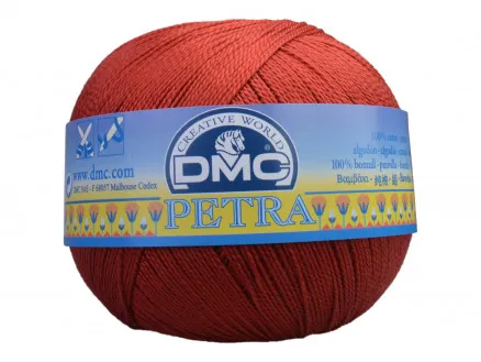 DMC Petra nr. 5 Heklegarn Unicolor 5355 Rustrød
