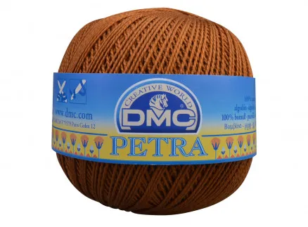 DMC Petra nr. 8 Heklegarn Unicolor 5434 Gyldenbrun